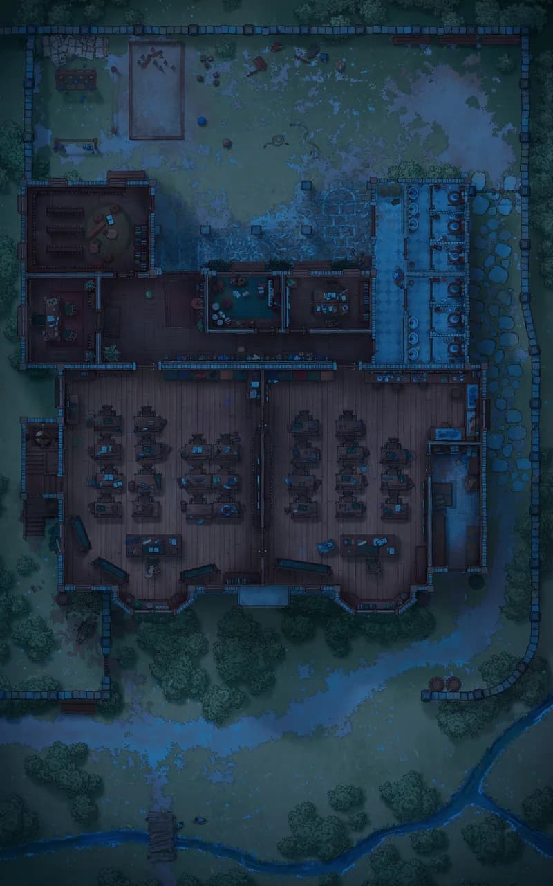 Quaint Village School map, No Trees Night variant thumbnail