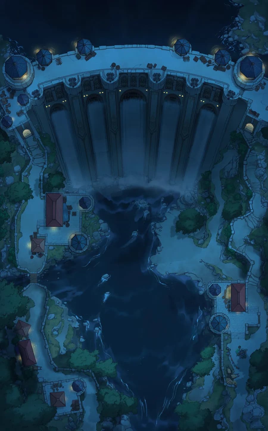 Fortified Dam map, Night Lights variant thumbnail