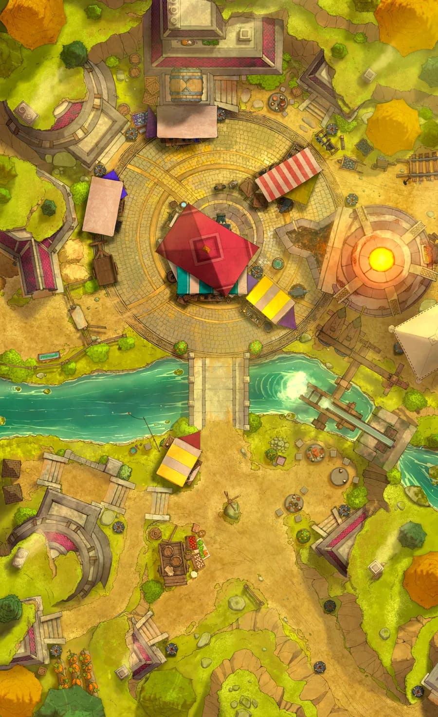 Overground Dwarven City Center map, Market Day variant thumbnail