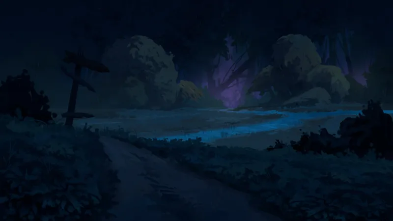 Dark Woods Edge map, Creek Night variant