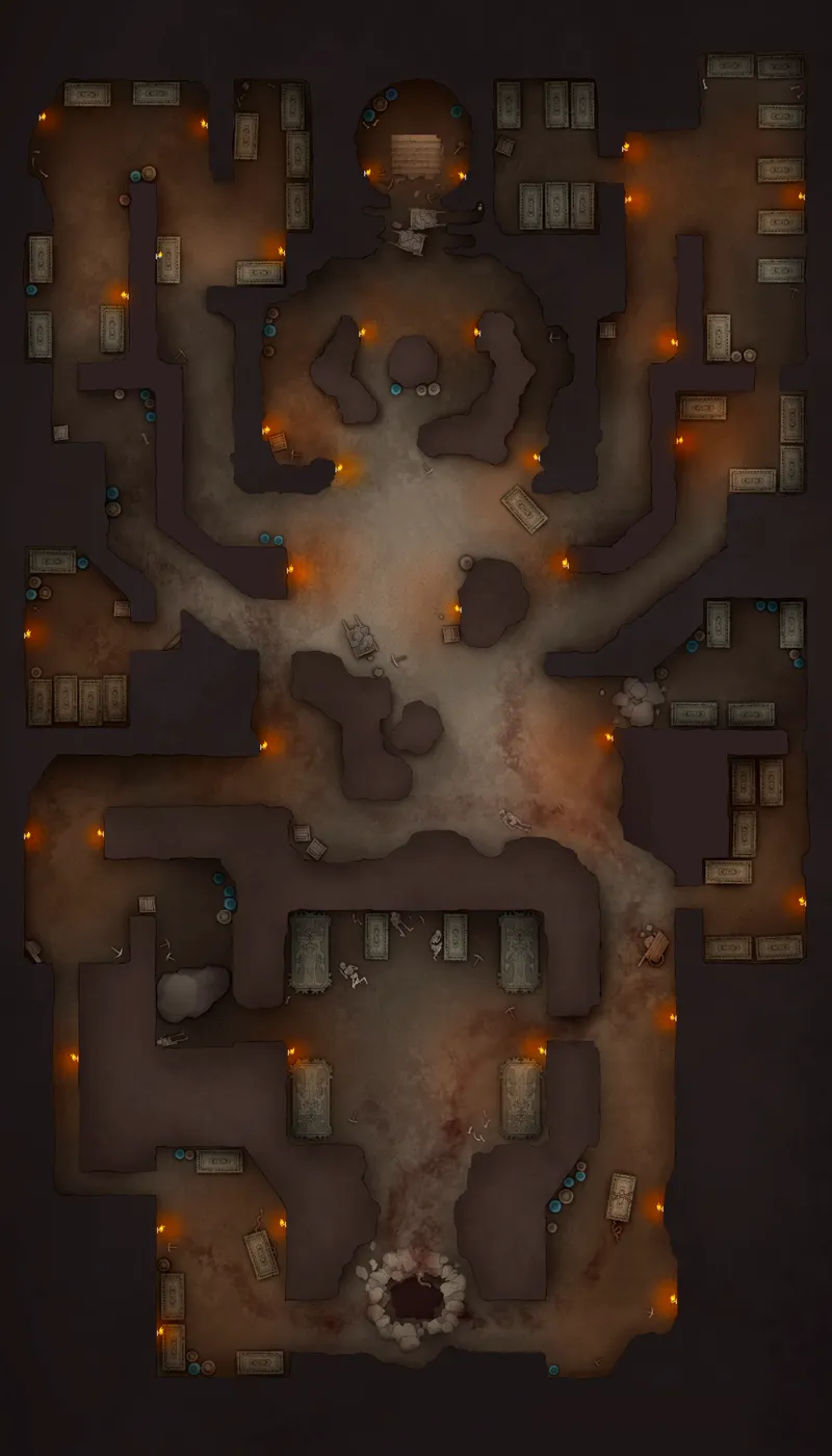 Necropolis Dungeon map, Level 3 Abandoned Tomb variant thumbnail