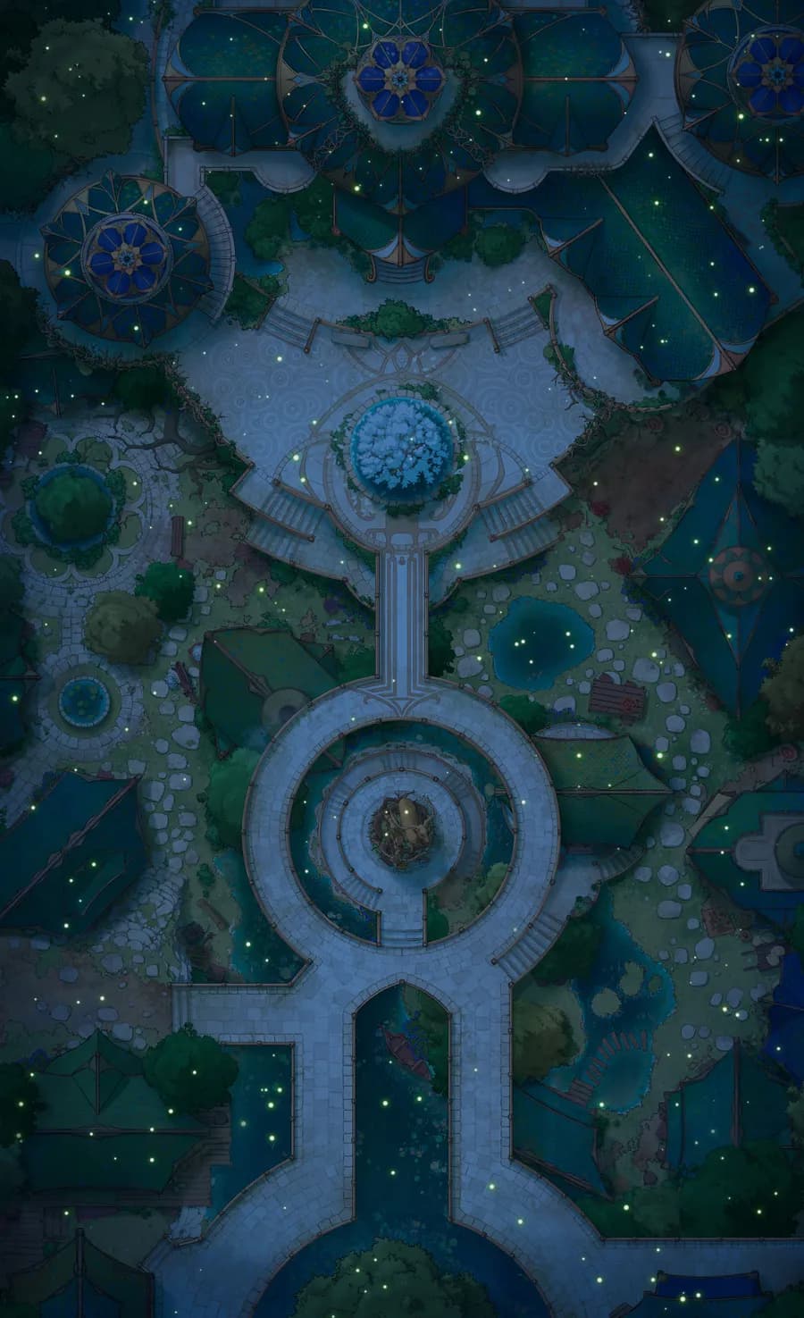 Elven City Center map, Fireflies variant