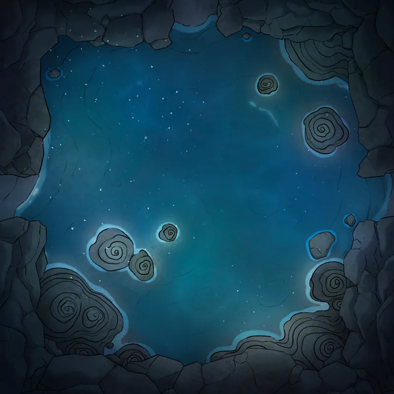 Modular Caves map, Underwater Springs Stalagmite Pond variant thumbnail