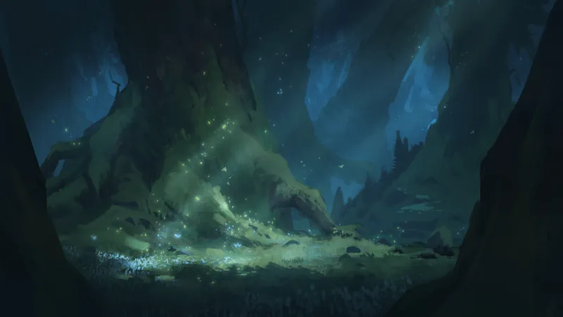 Overgrown Magic Forest map, No Pond Night Natural variant