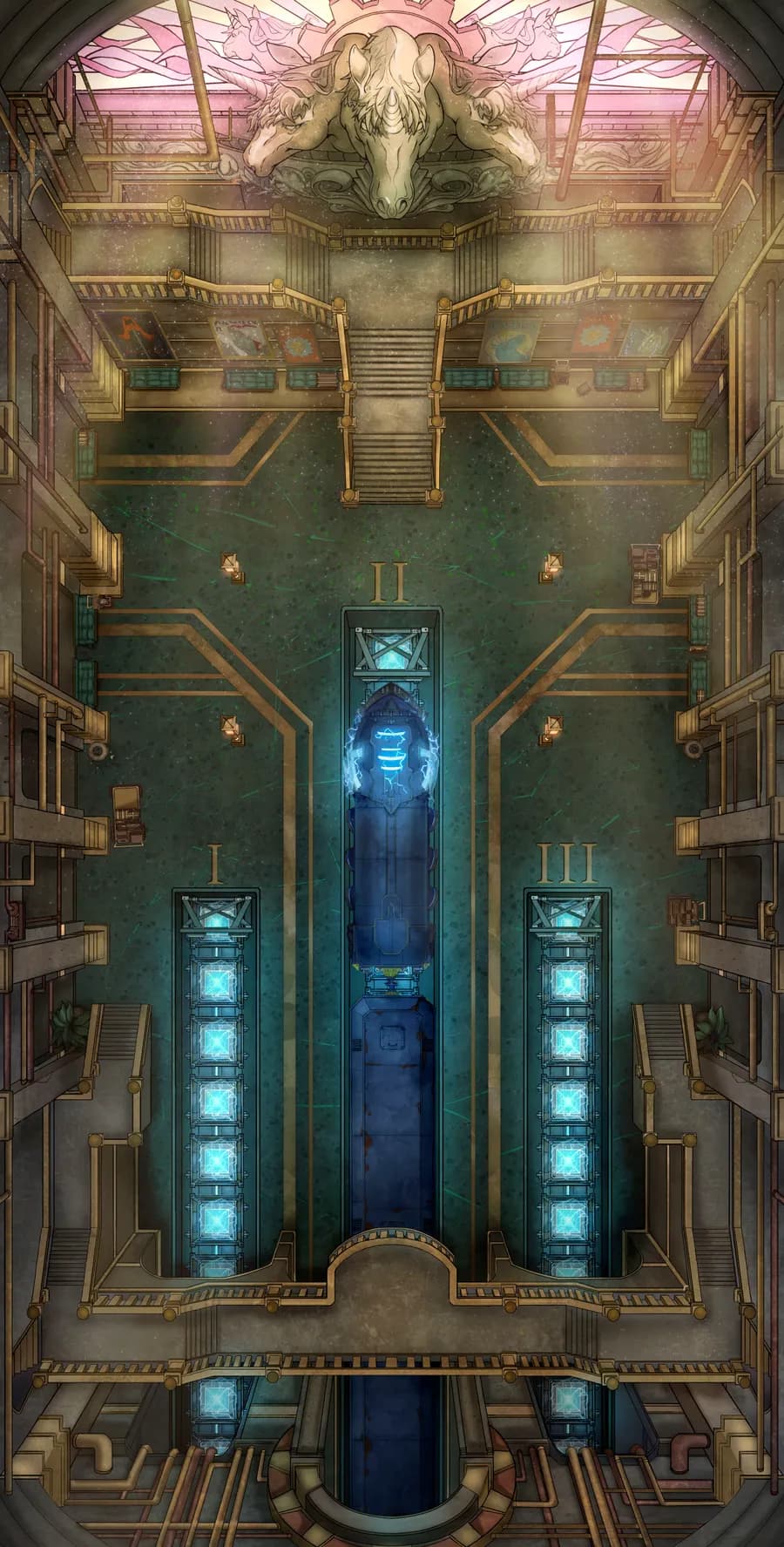 Train Station Platforms map, Stained Glass Lightning Rail variant thumbnail