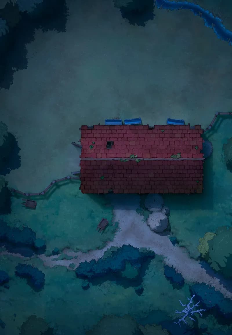 Ages of the Vale: Barn map, Roof Missing Sheep Night variant thumbnail