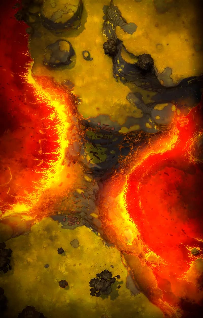 Ropebridge Chasm map, Sea of Flame variant