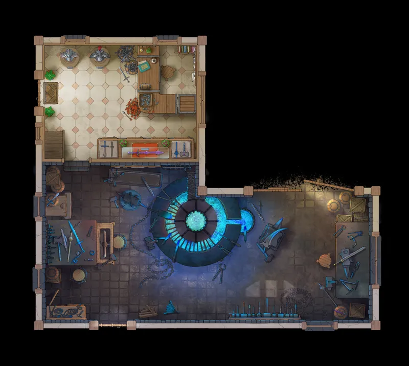 Blacksmith Interior map, Ground Floor Magic Forge Day variant thumbnail