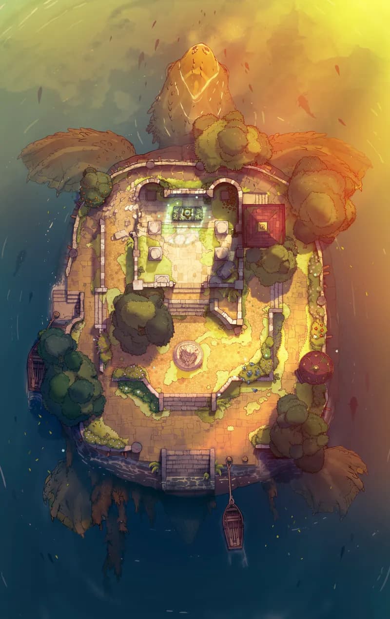 Tutelary Turtle Island map, Sunrise variant thumbnail