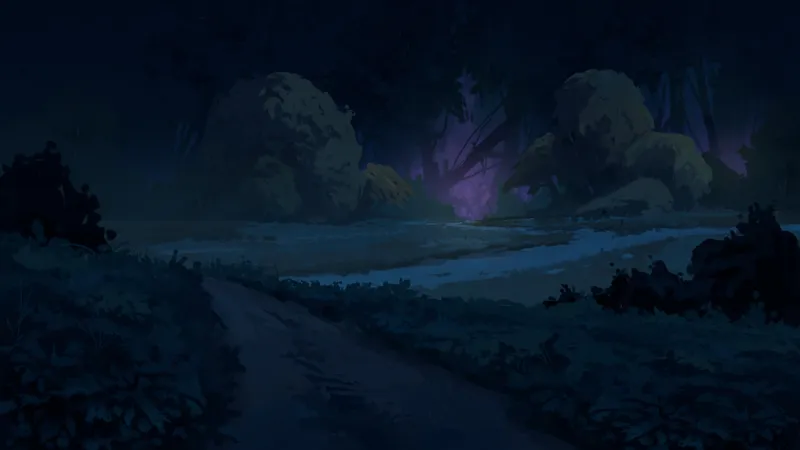 Dark Woods Edge map, No Sign Night variant