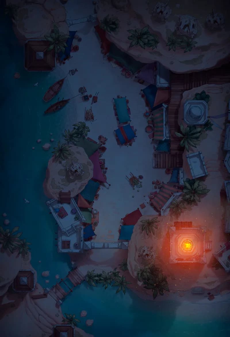 Beachside Bazaar map, Original Night Lighthouse variant thumbnail