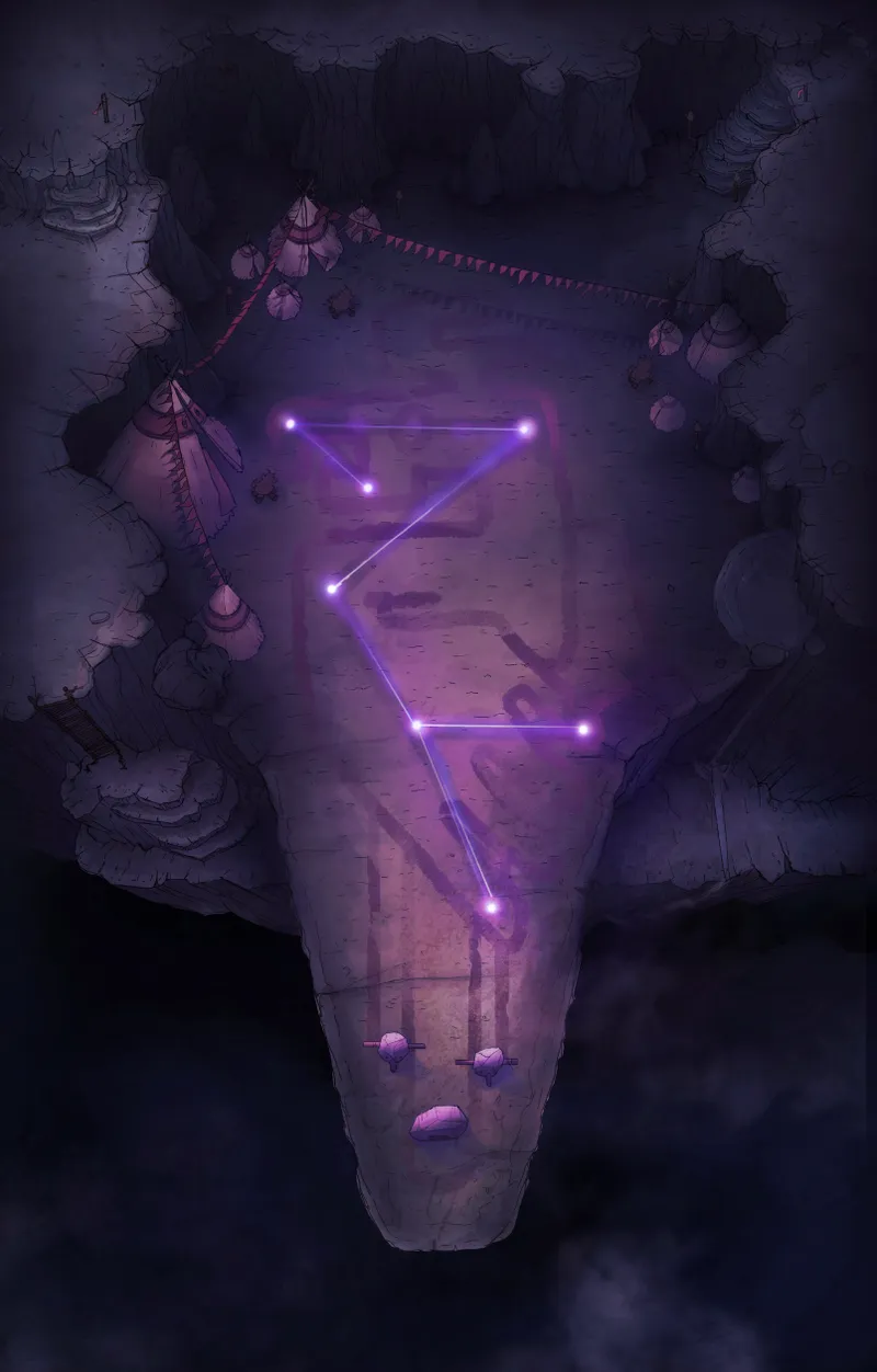 Mountaintop Altar map, Night Village Constellation variant