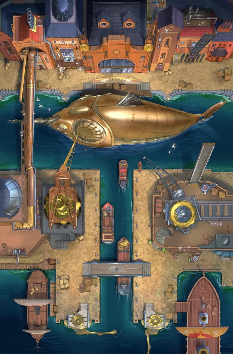 Iron Wharf map, Bridge Up variant thumbnail