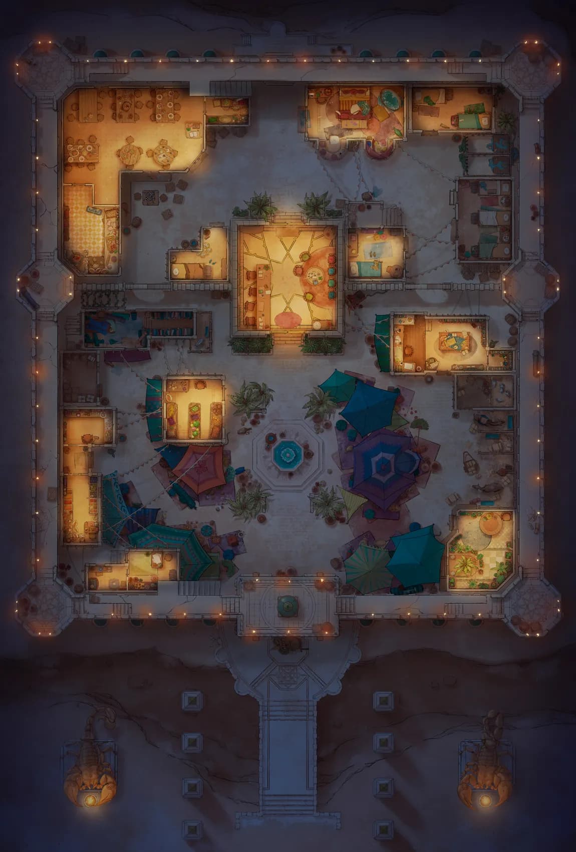Desert Caravanserai map, Original Night Torches variant thumbnail