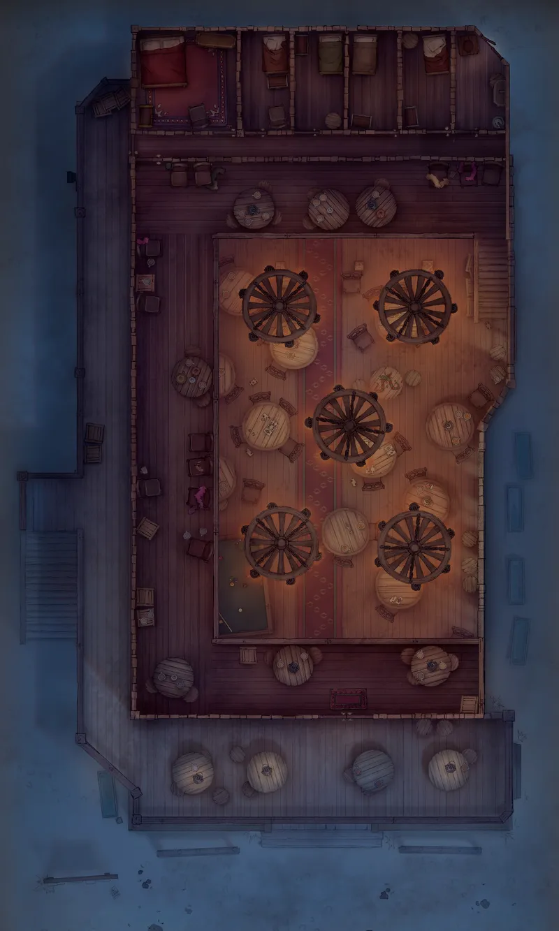 Wild West Saloon map, Top Floor Original Night variant thumbnail