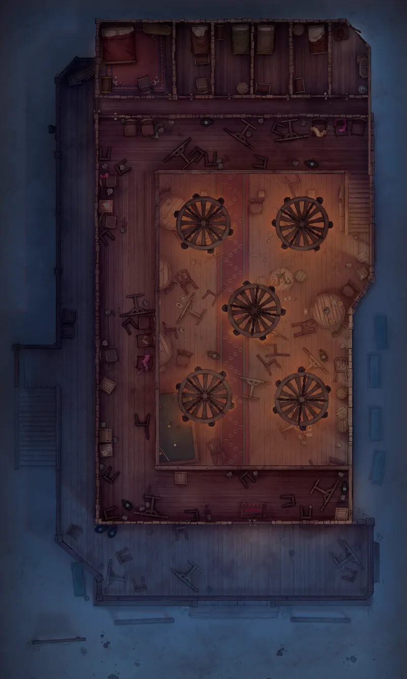 Wild West Saloon map, Top Floor Messy Night variant thumbnail