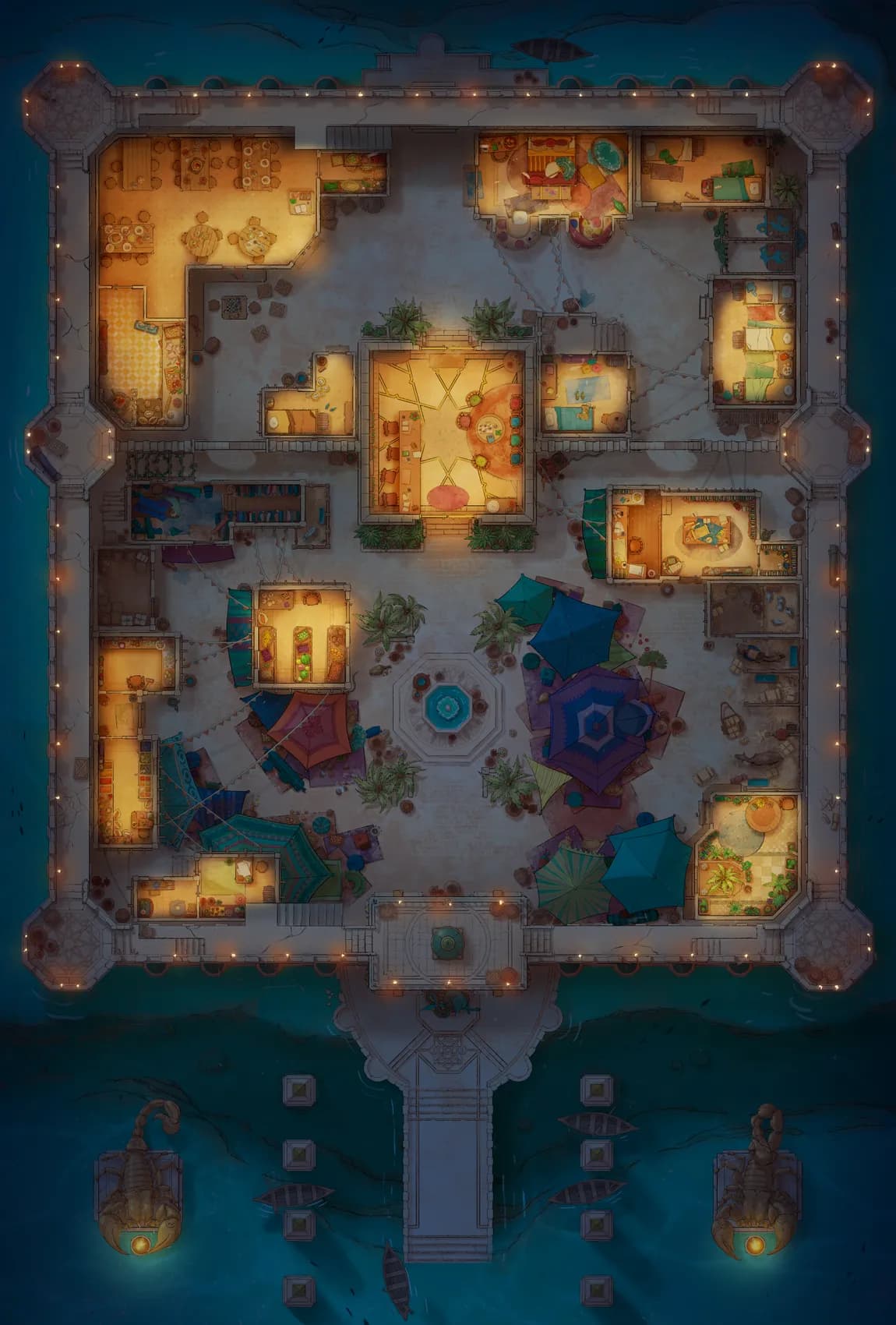 Desert Caravanserai map, Lotus Bazaar Night variant thumbnail