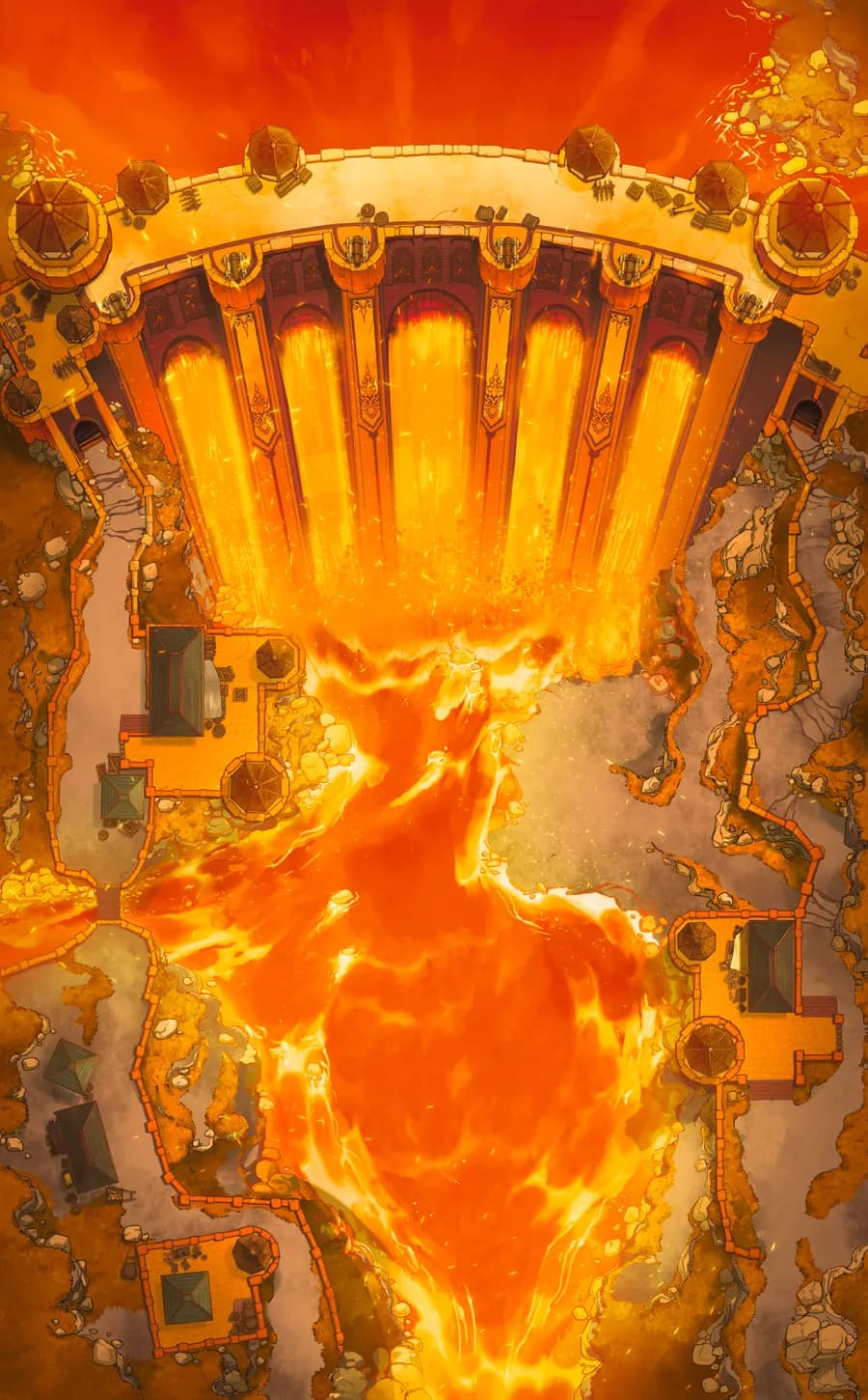Fortified Dam map, Lava River variant thumbnail