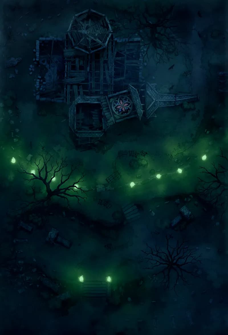 Forgotten Chapel Graveyard map, Torchlight, Green variant thumbnail