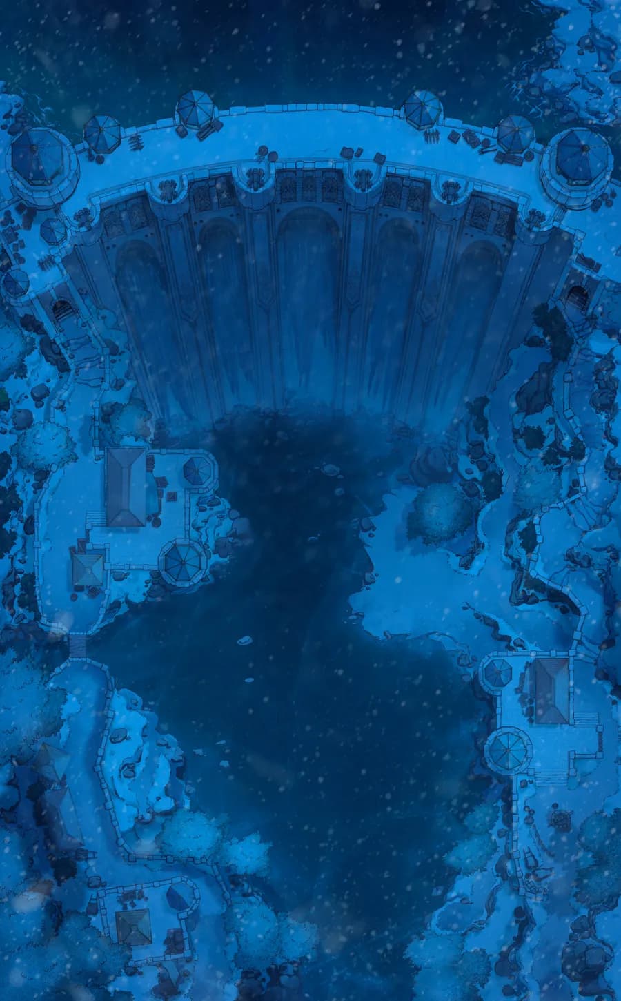Fortified Dam map, Winter Night variant thumbnail