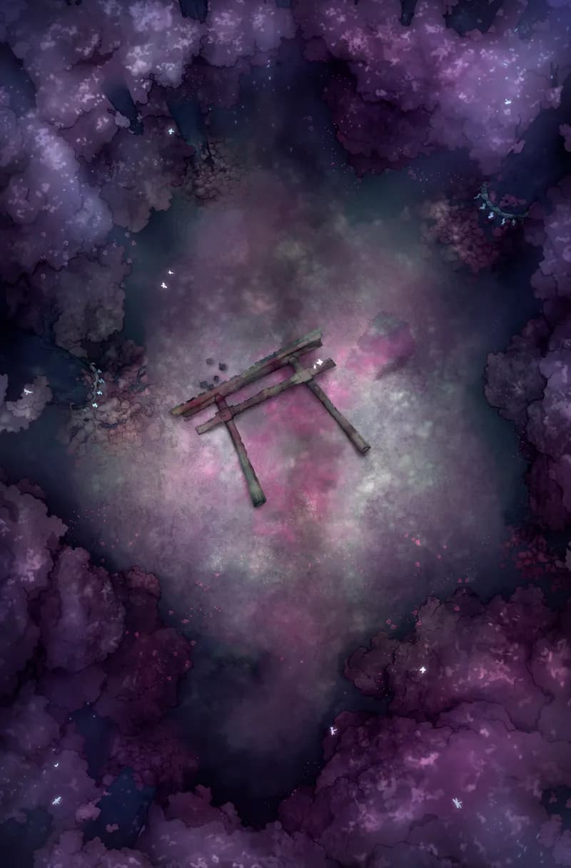 Overgrown Magic Forest map, Derelict Torii Gate Night variant thumbnail