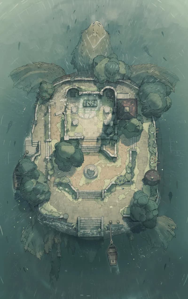Tutelary Turtle Island map, Rain variant thumbnail