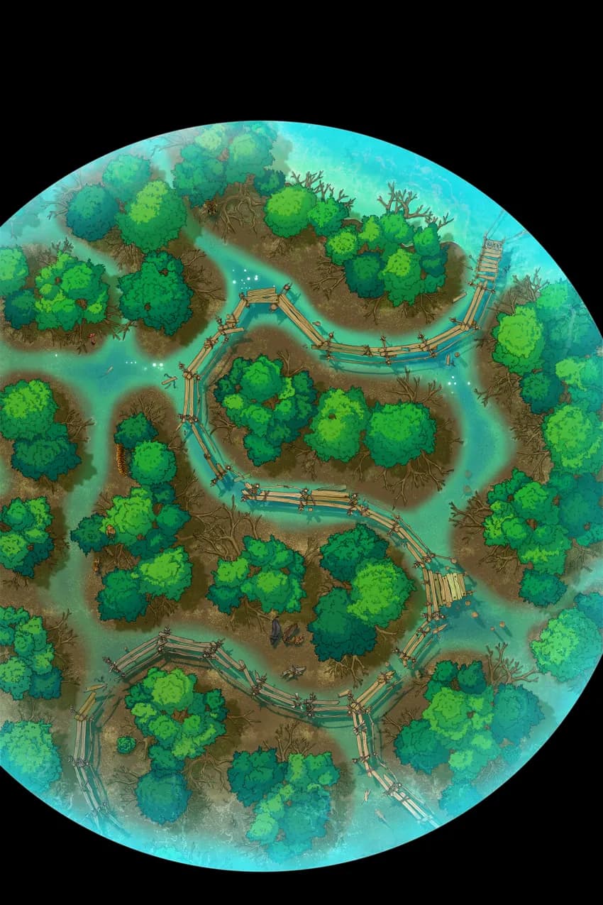 Mangrove Forest map, Arcane Conservation Interior variant thumbnail