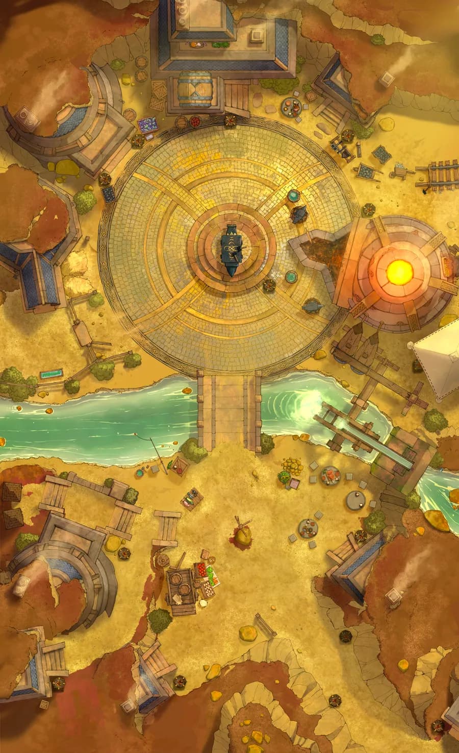 Overground Dwarven City Center map, Desert Day variant thumbnail