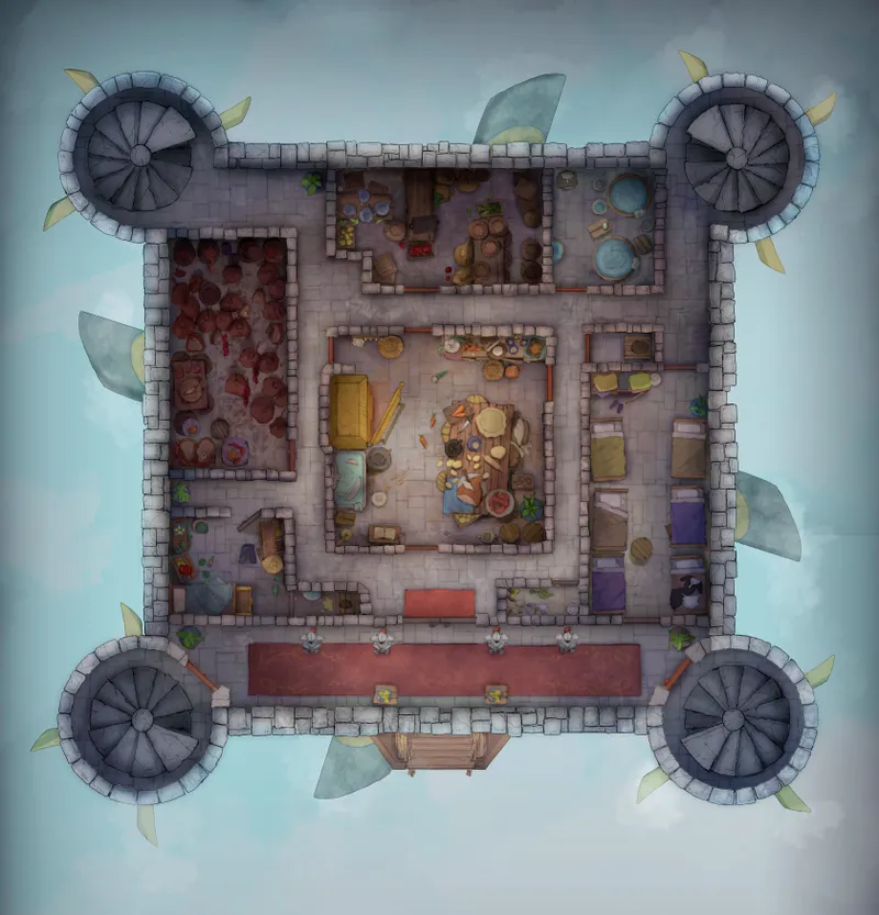 Floating Castle map, Original Servants Quarters Day variant thumbnail