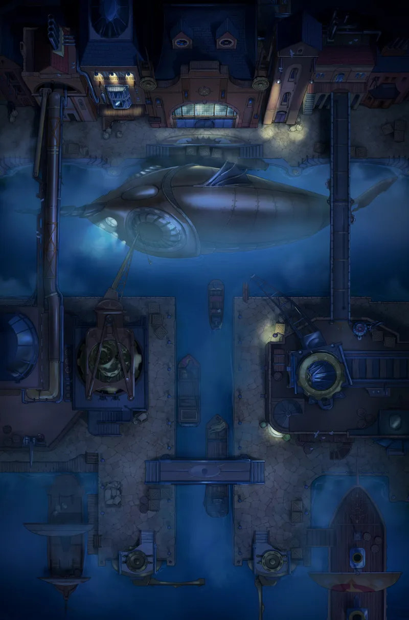 Iron Wharf map, Night Lights variant thumbnail