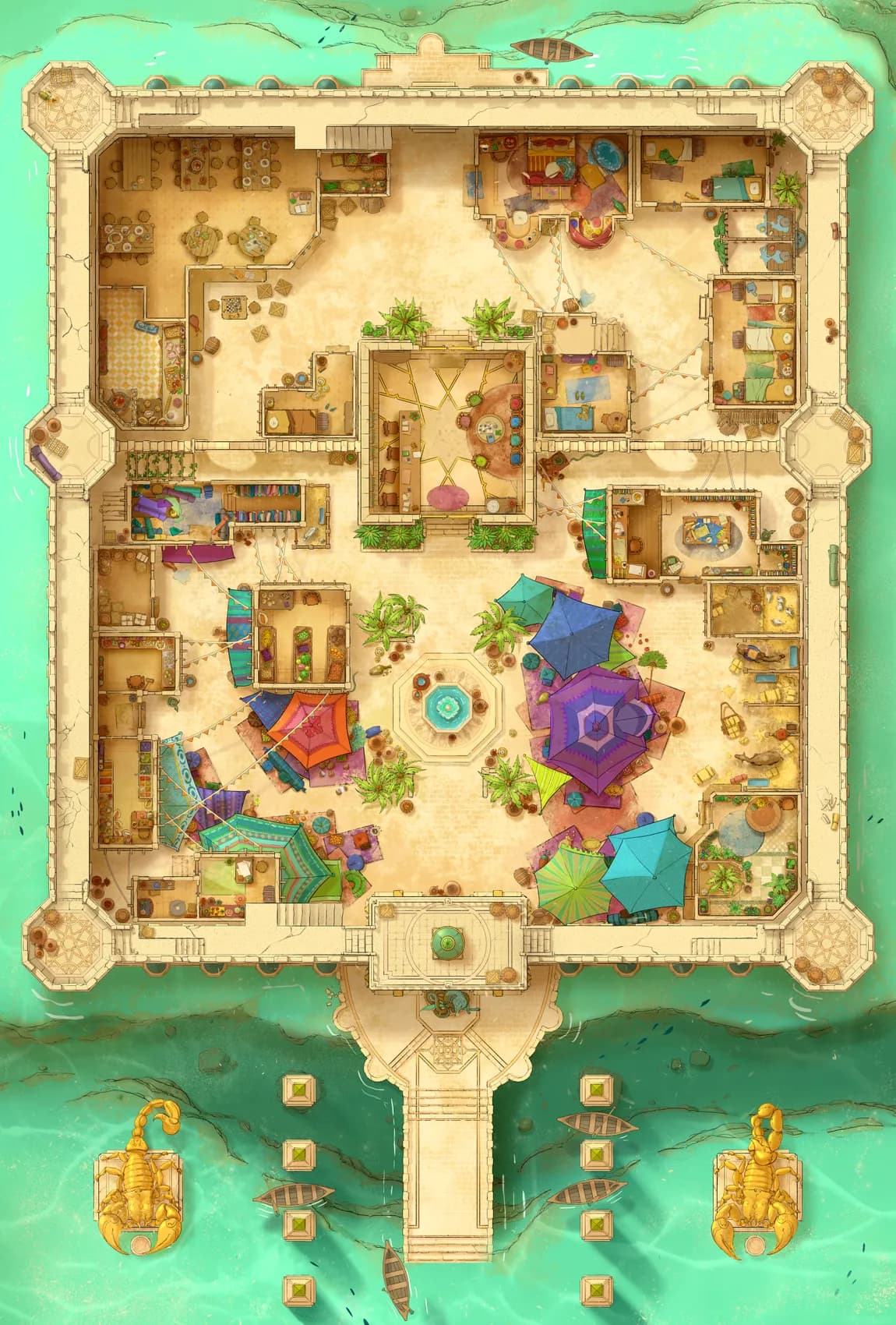 Desert Caravanserai map, Lotus Bazaar Day variant thumbnail