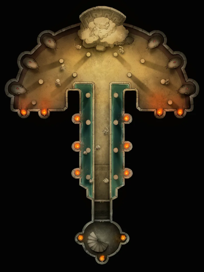 Temple of the Medusa Throne map, No Mural variant thumbnail
