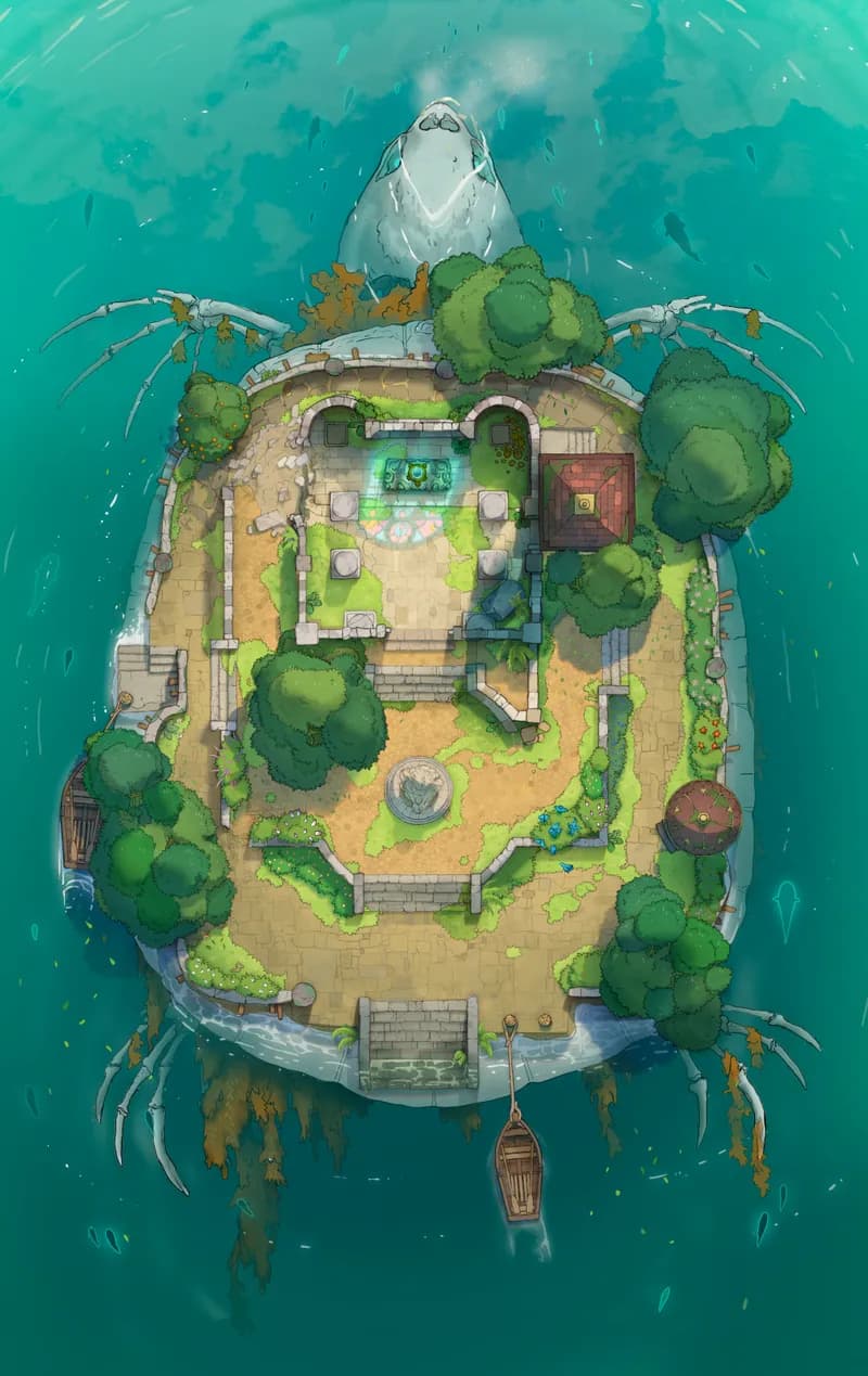 Tutelary Turtle Island map, Skeleton Day variant thumbnail
