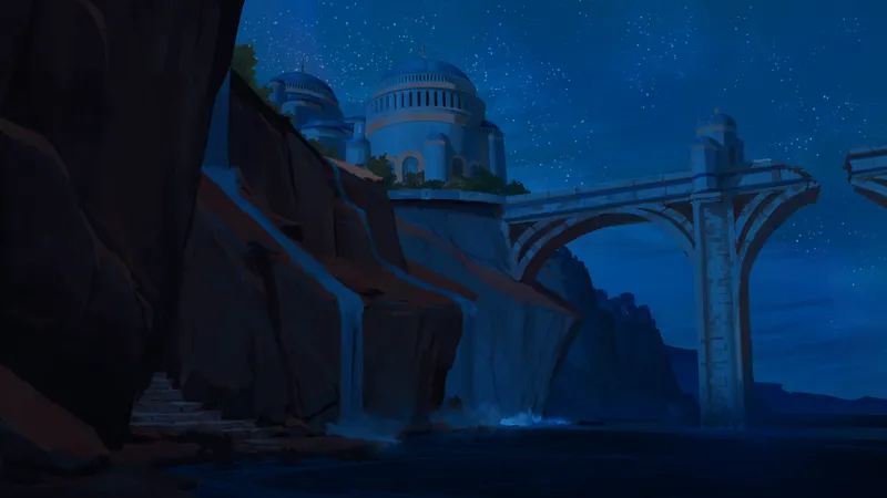 Djinn Gardens map, Collapsed Bridge Night variant