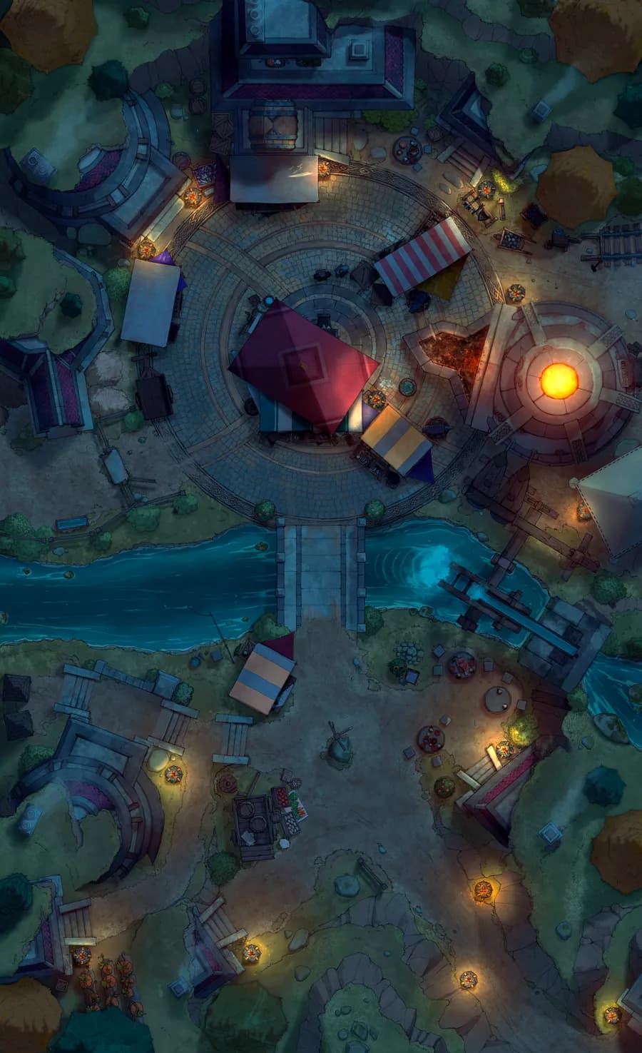 Overground Dwarven City Center map, Market Night variant thumbnail