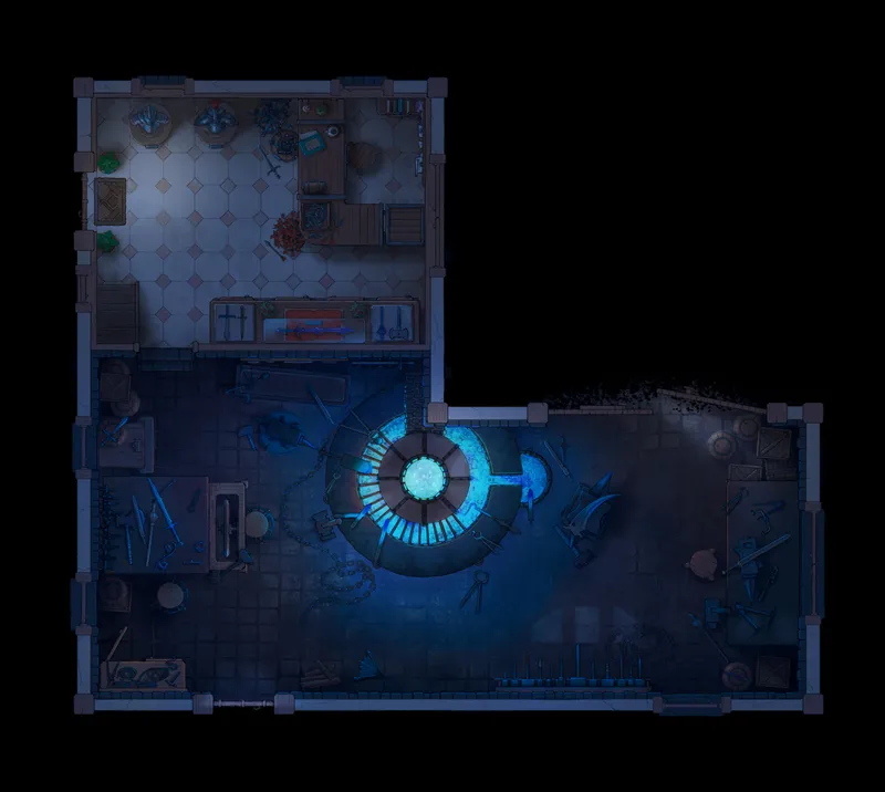 Blacksmith Interior map, Ground Floor Magic Forge Night variant thumbnail