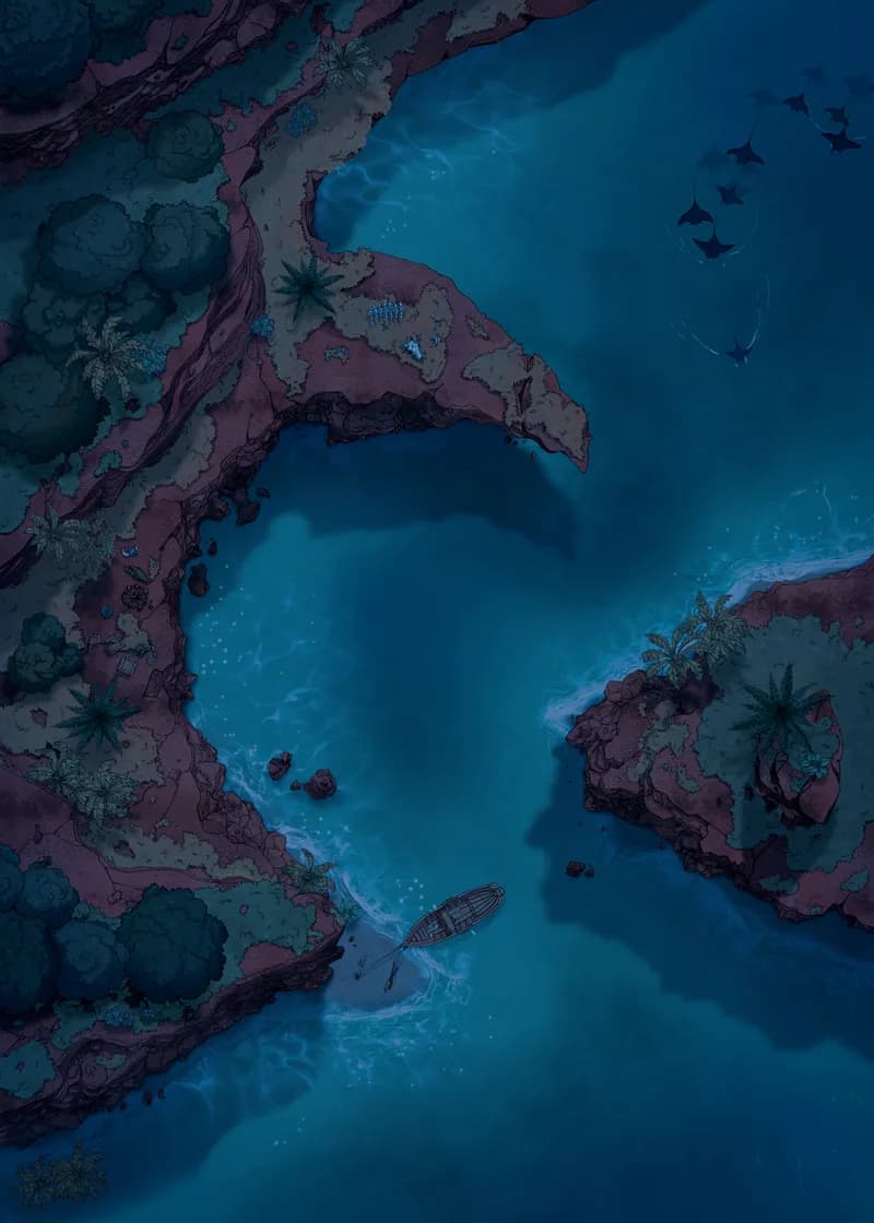 Beachside Cliff map, High Tide Night variant thumbnail