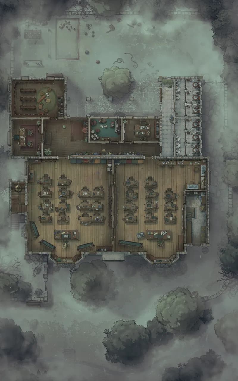 Quaint Village School map, Fog variant thumbnail