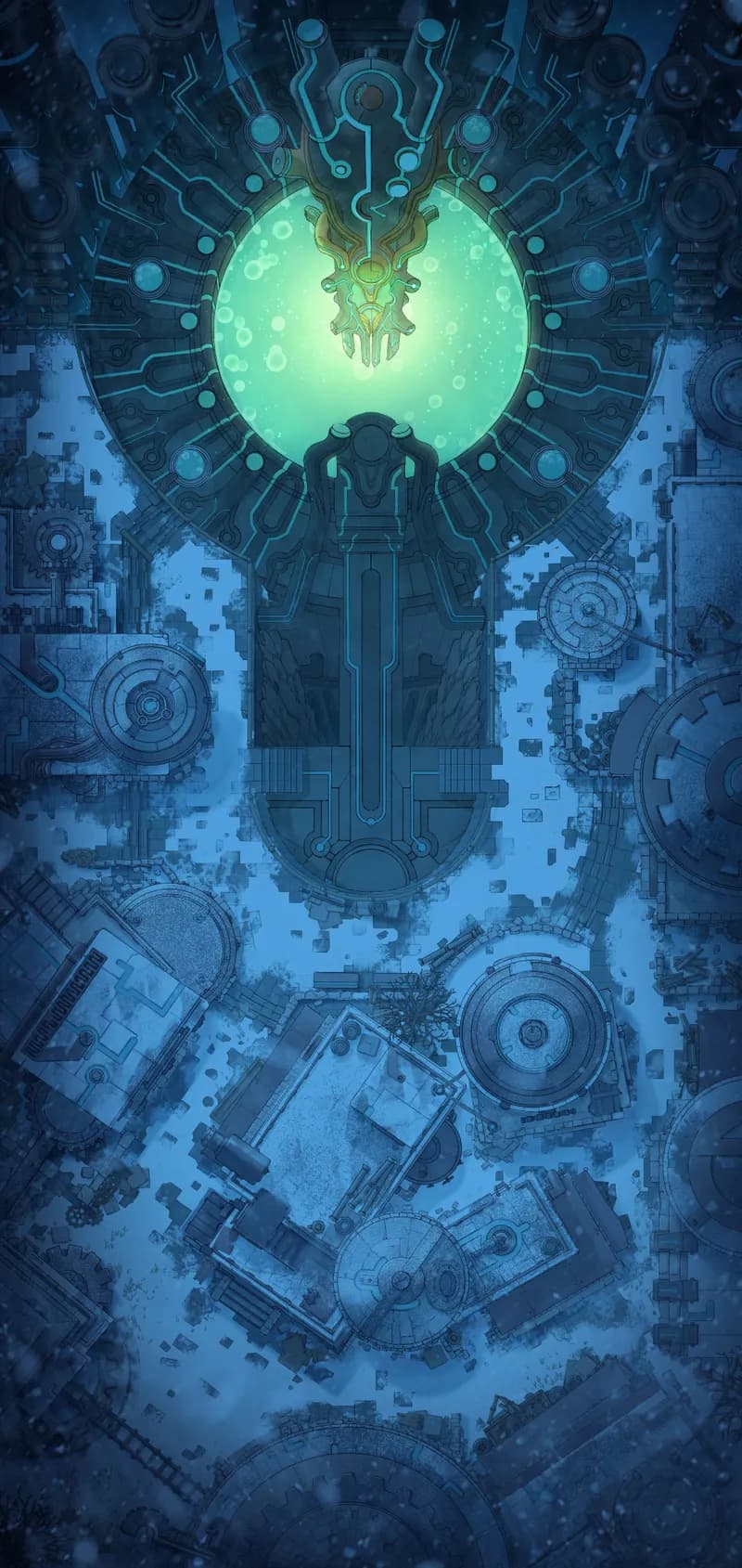 Warforged City Centre map, Winter Night variant thumbnail