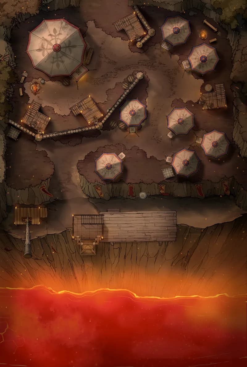 Clifftop Warcamp map, Lava variant