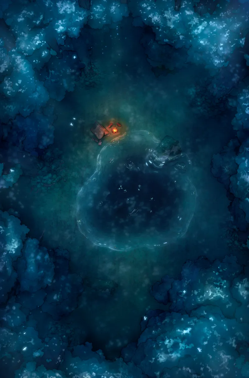 Overgrown Magic Forest map, Deep Pond Camp Night variant thumbnail