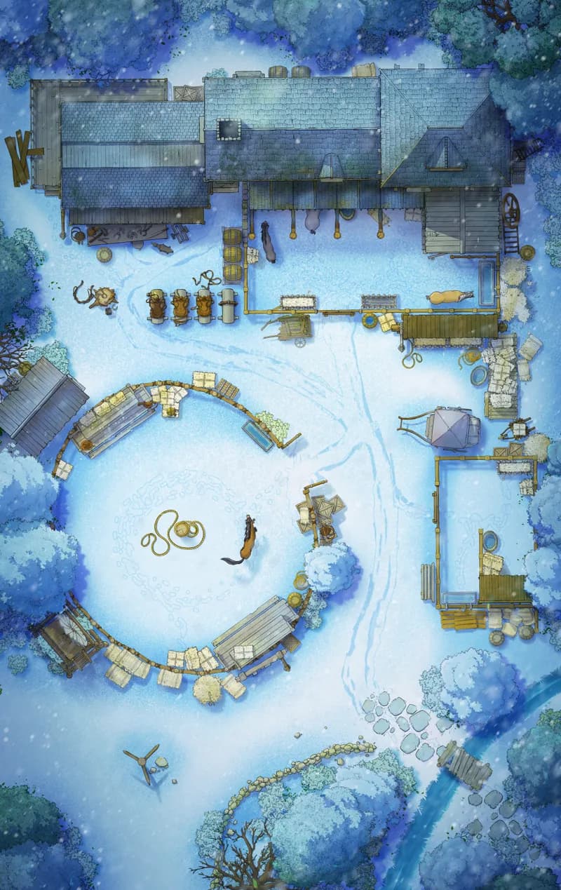Pastoral Village Stables map, Winter variant