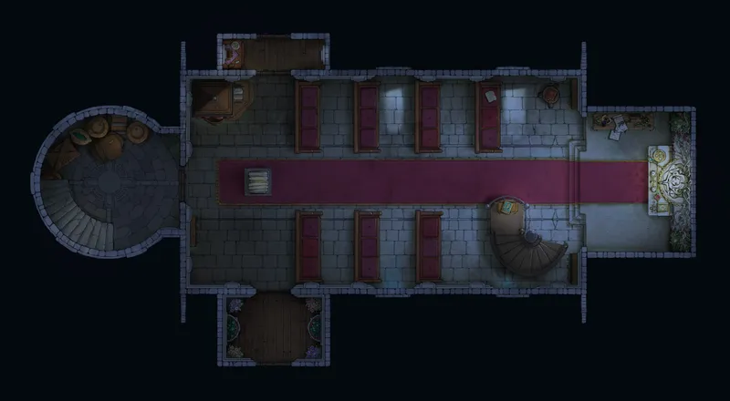Peaceful Village Church Interior map, No Roots Night variant thumbnail