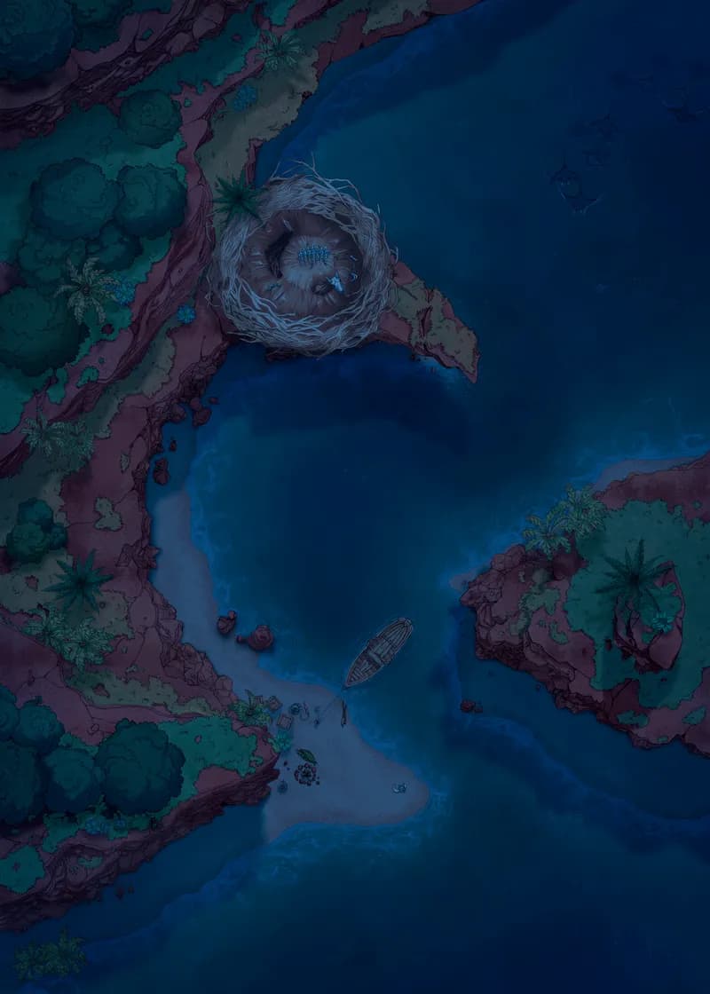 Beachside Cliff map, Roc Nest Night variant thumbnail