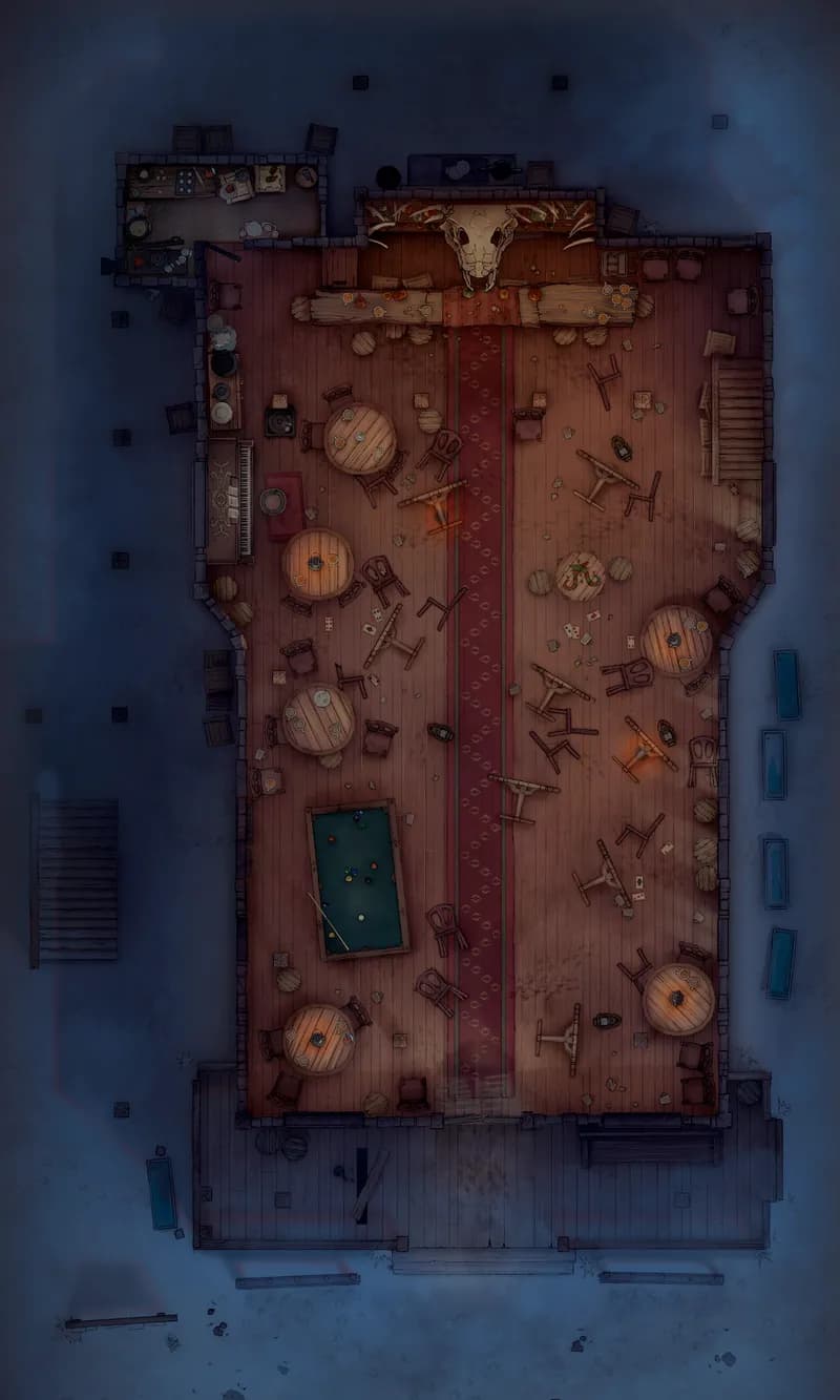Wild West Saloon map, Ground Floor Messy Night variant thumbnail