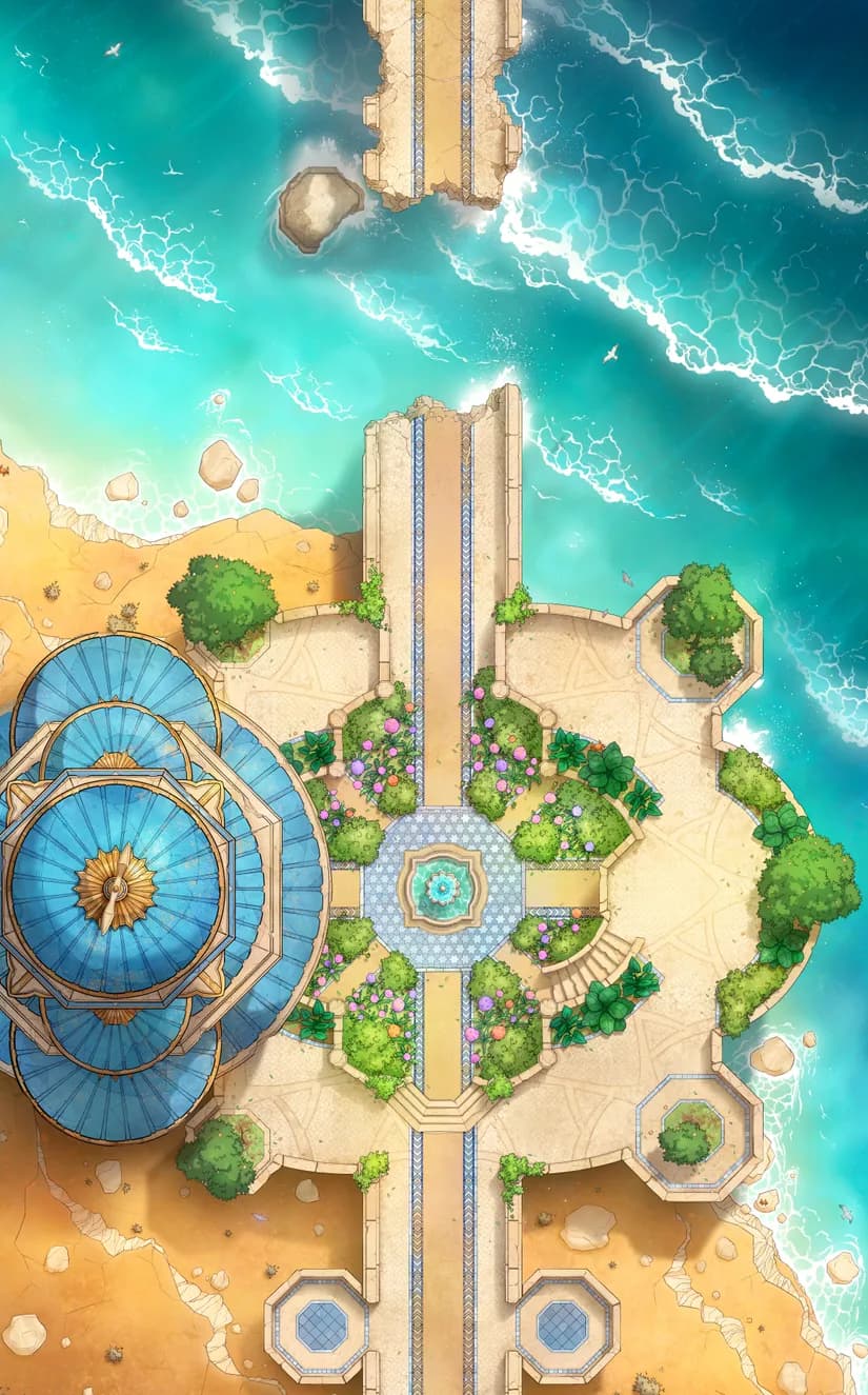 Djinn Gardens map, Collapsed Bridge No Gate Day variant thumbnail