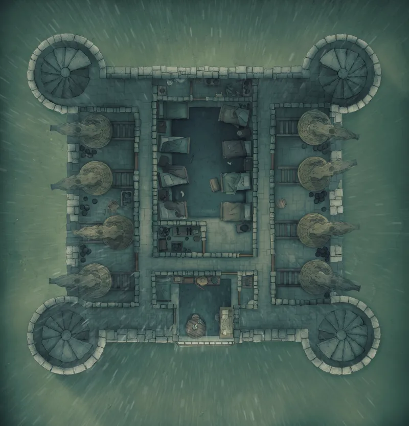 Grounded Castle map, Cannon Rooms Day Rain variant thumbnail