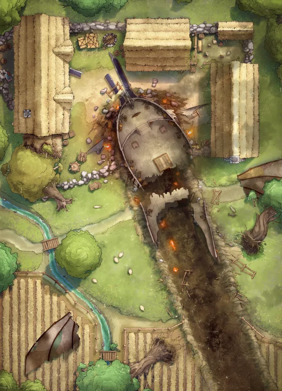 Impact Site map, Airship Crash Burning Day variant thumbnail