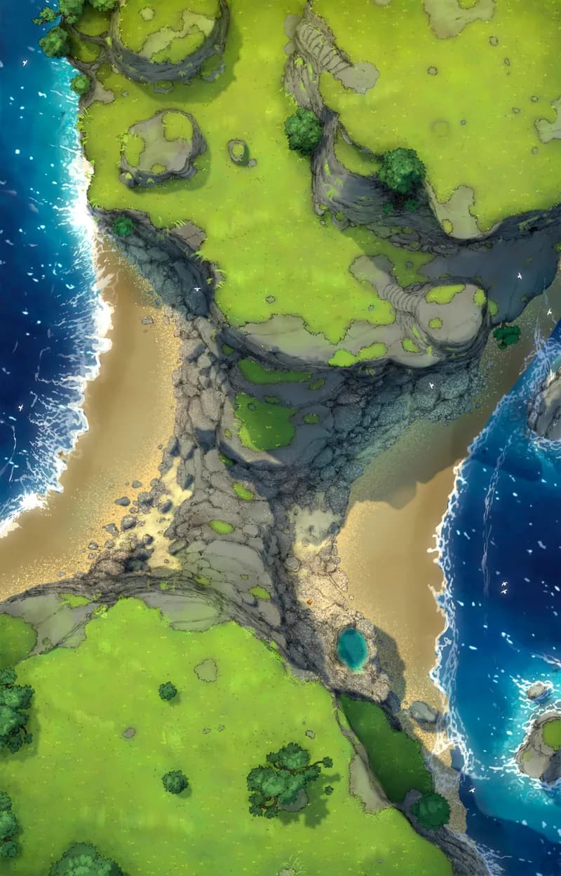 Ropebridge Chasm map, Low Tide variant thumbnail