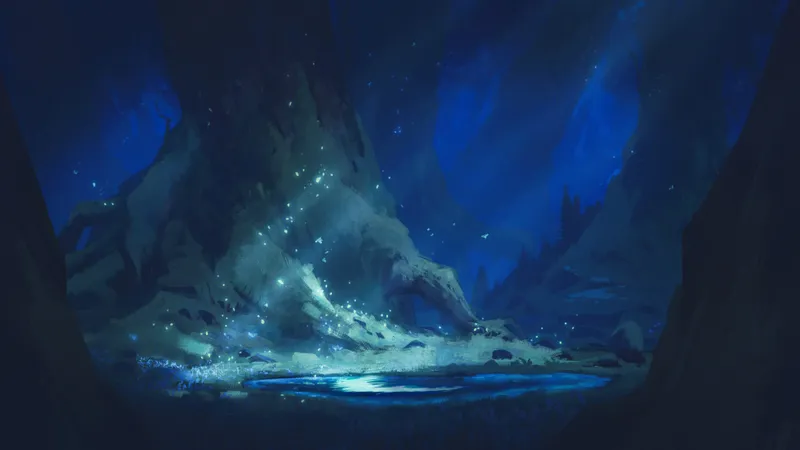 Overgrown Magic Forest map, Moon Night Natural variant